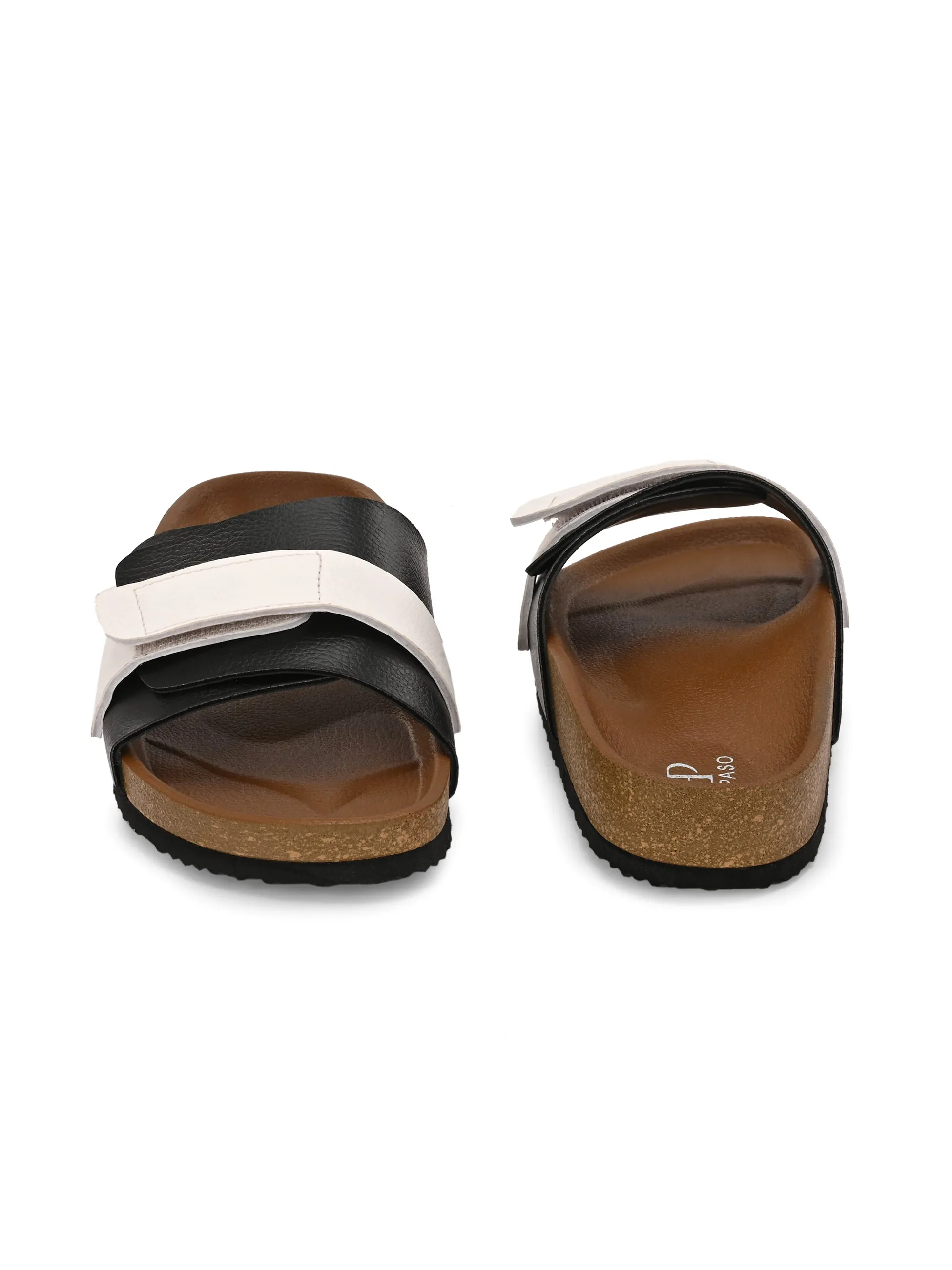 El Paso Women Colourblocked Open Toe Velcro Flats