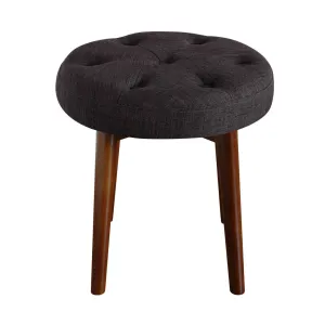 Elle Decor Penelope Round Tufted Stool Elle Decor Color: Dark Graphite