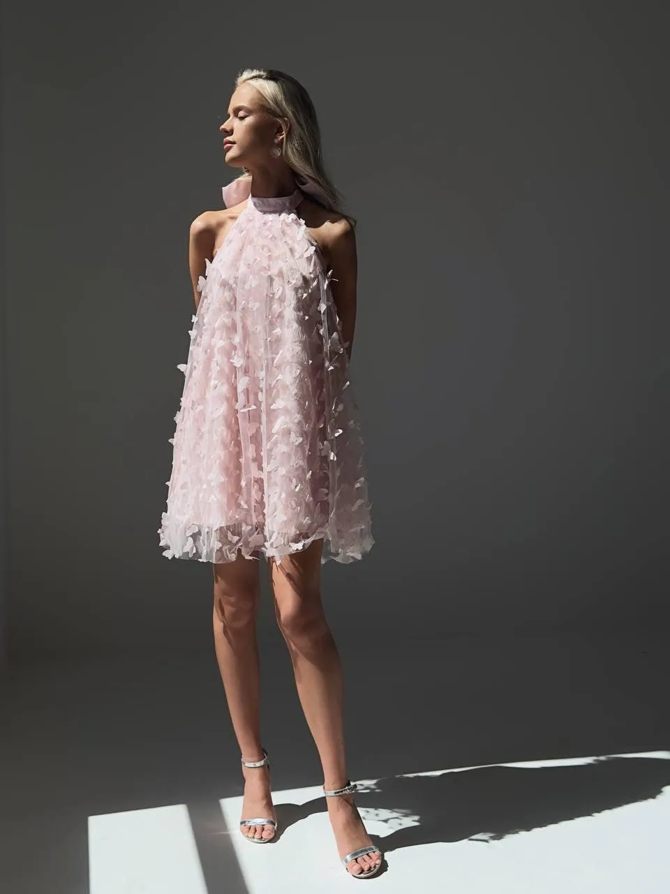Enchanting Pink Floral Mini Dress