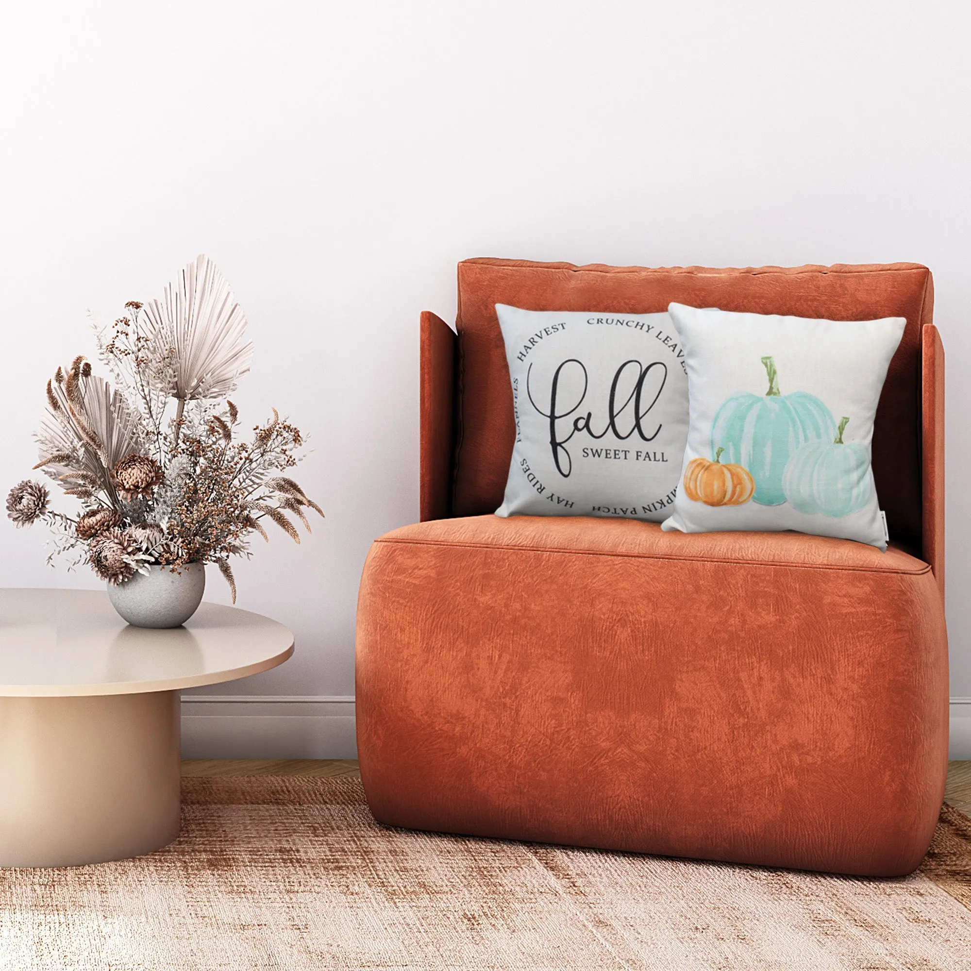 Fall Throw Pillow Covers 16x16 (Set of 4)