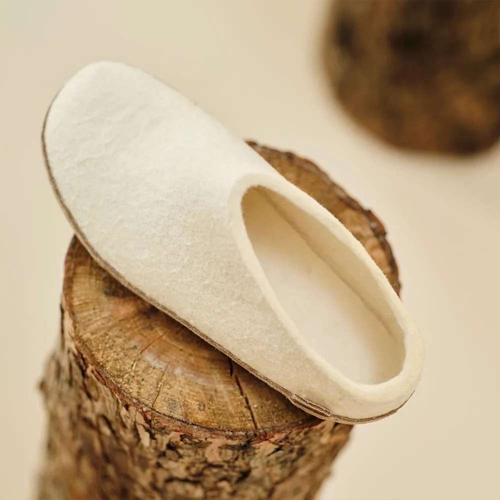 Felted Wool Mule - White