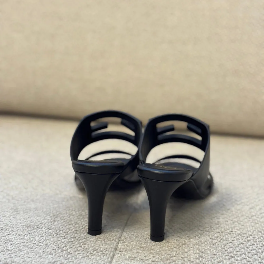 Fendi Black Baguette Mules - Size 37.5