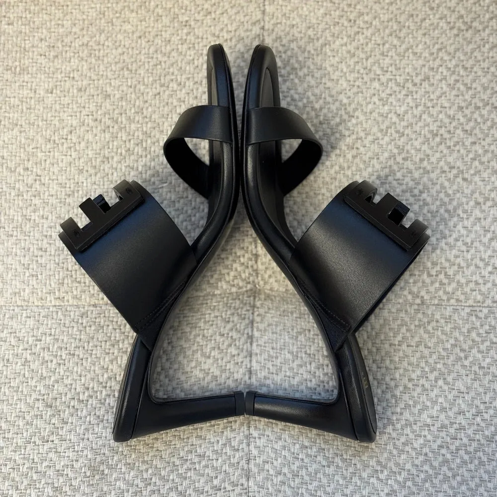 Fendi Black Baguette Mules - Size 37.5