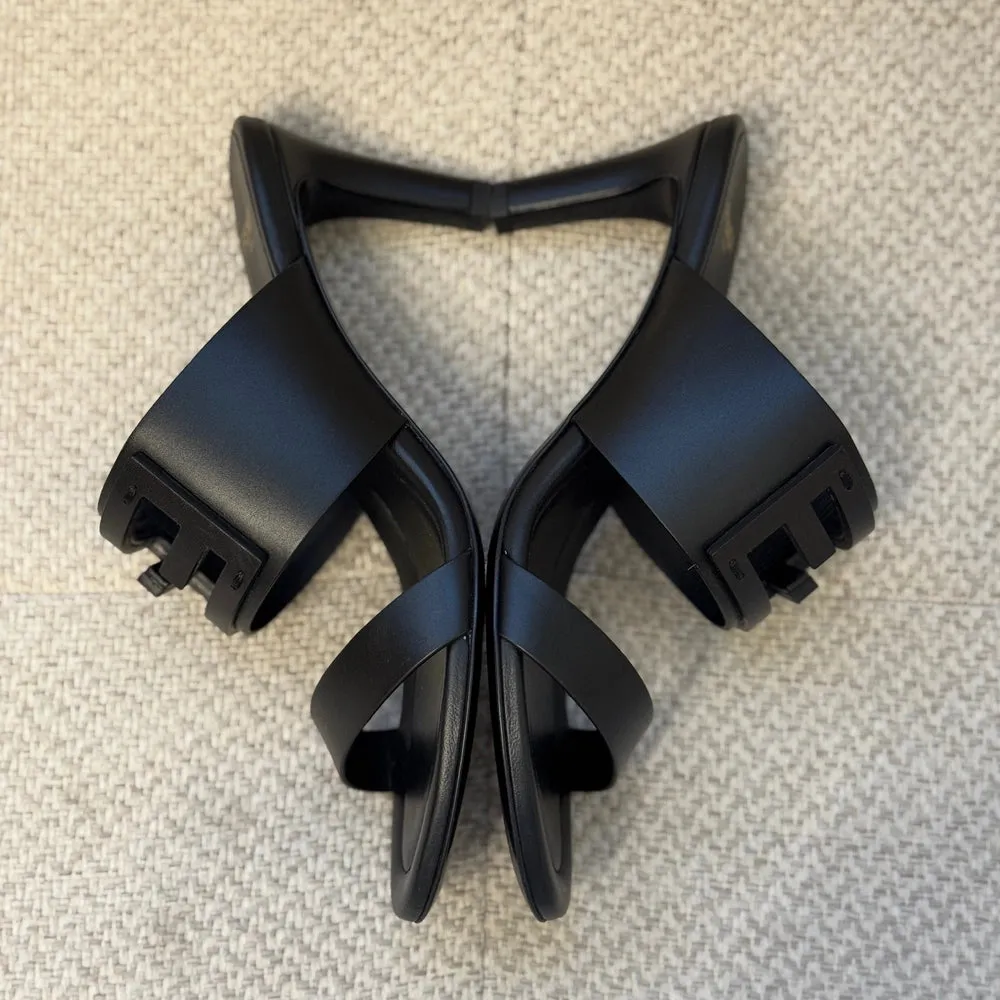 Fendi Black Baguette Mules - Size 37.5