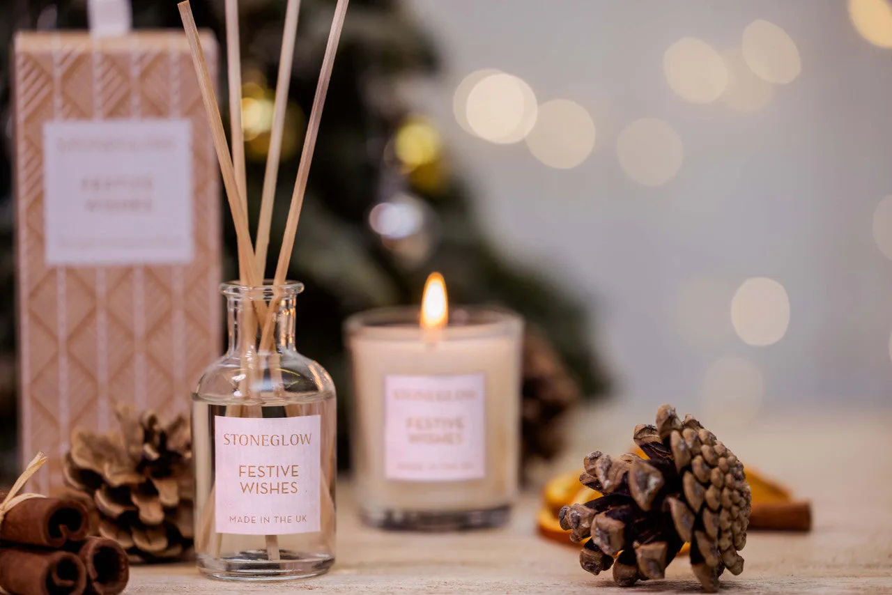 Festive Wishes - Scented Mini Gift Set (soy candle & reed diffuser)