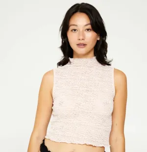 Find Me Now - Crepe Mesh Tee (Sesami)