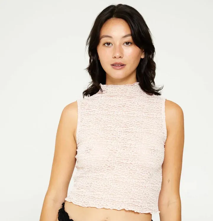 Find Me Now - Crepe Mesh Tee (Sesami)