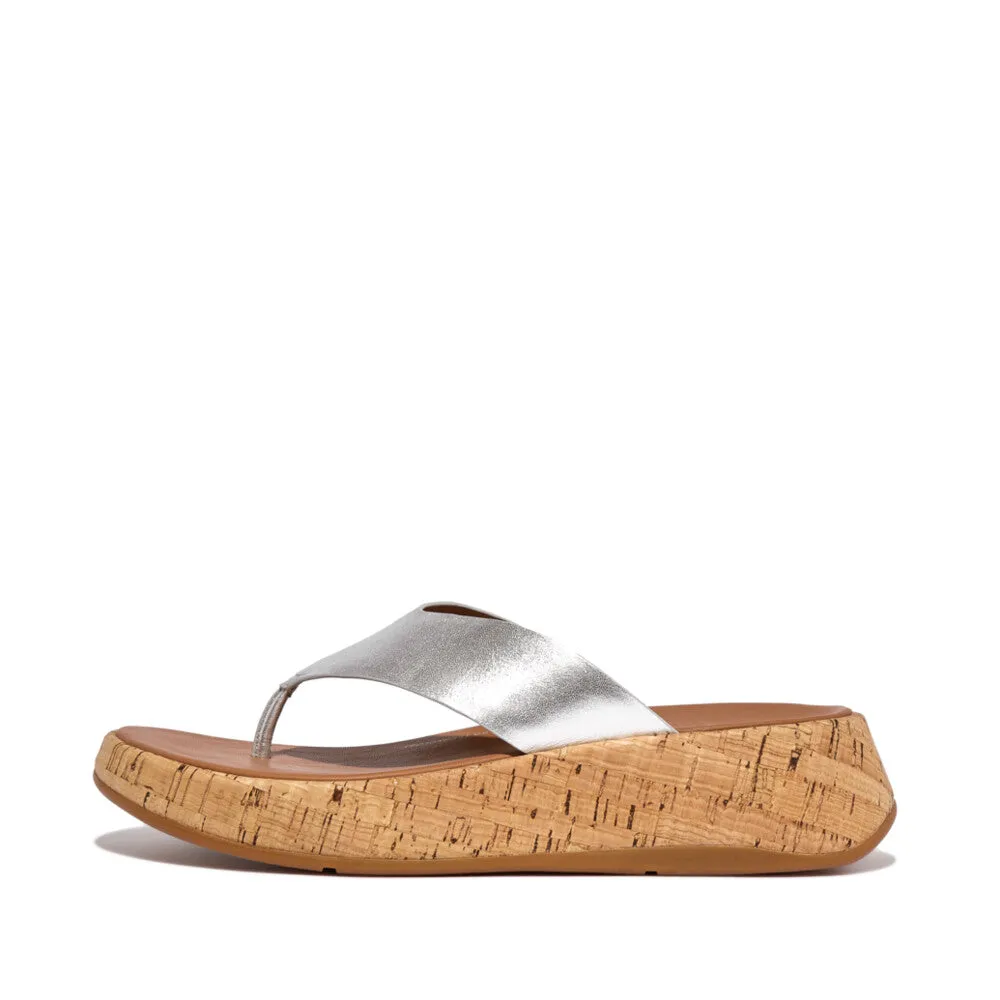 FitFlop F-MODE Leather/Cork Flatform Toe-Post Sandals
