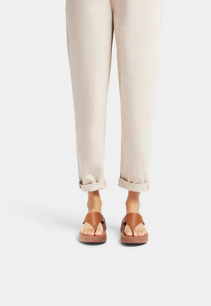 FitFlop F-MODE Leather/Cork Flatform Toe-Post Sandals