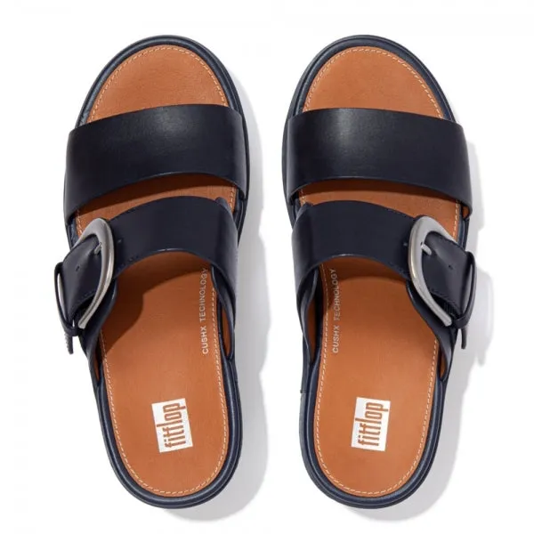 FitFlop PILAR Womens Platform Mule Sandals Midnight Navy