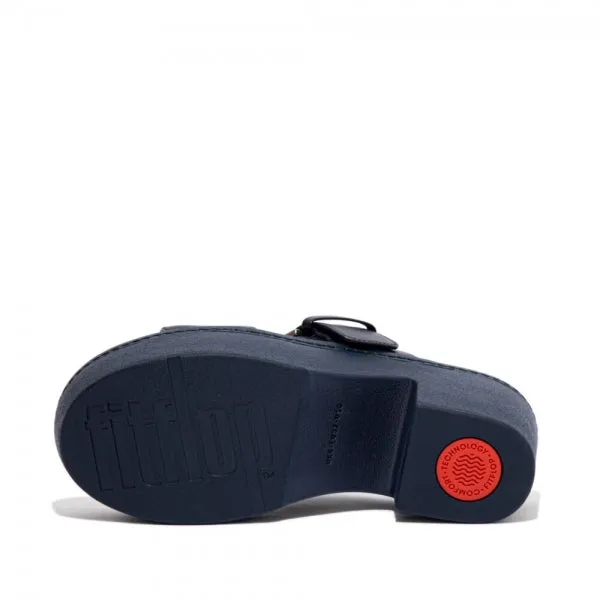 FitFlop PILAR Womens Platform Mule Sandals Midnight Navy