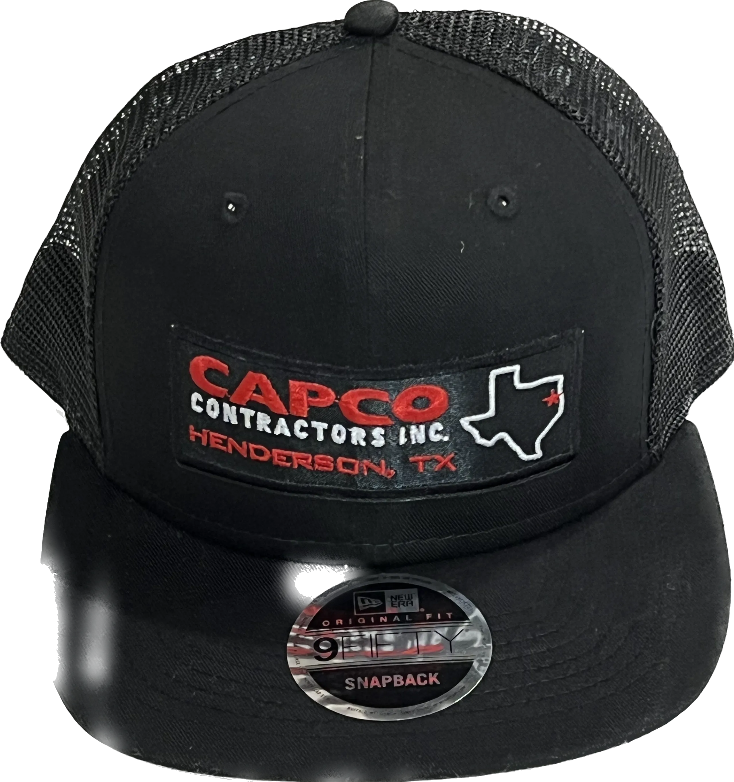 Flat Brim Black "CAPCO CITY" Snap Back - Black