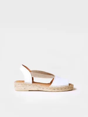 Flat leather sandal with elastics - ETNA