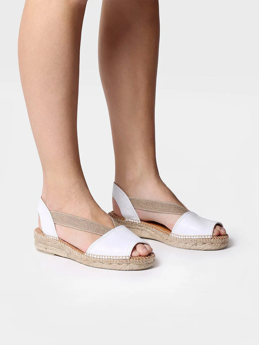 Flat leather sandal with elastics - ETNA