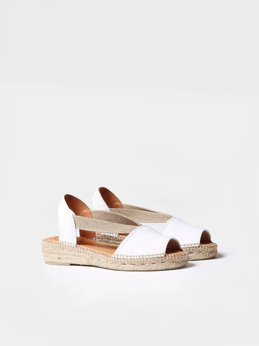 Flat leather sandal with elastics - ETNA
