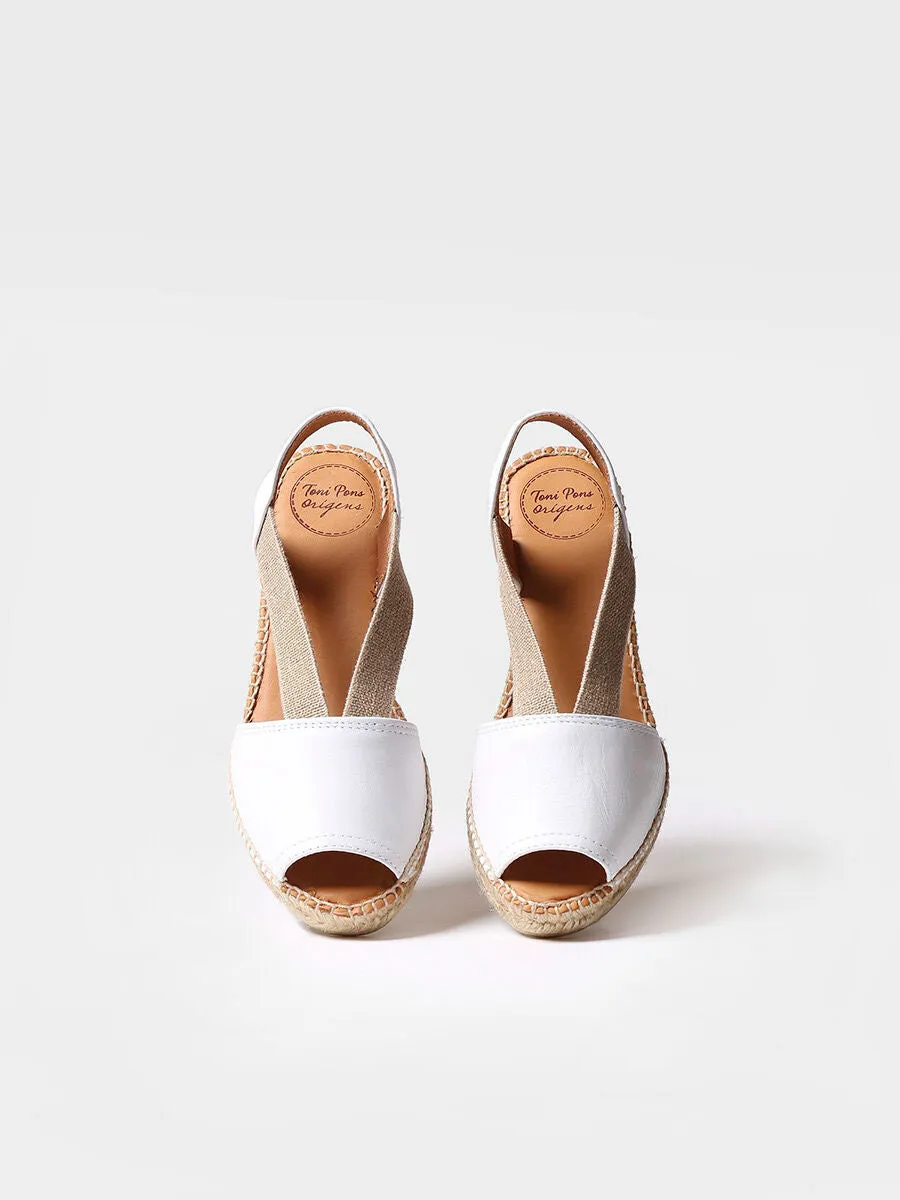 Flat leather sandal with elastics - ETNA