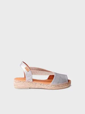 Flat leather sandal with elastics - ETNA