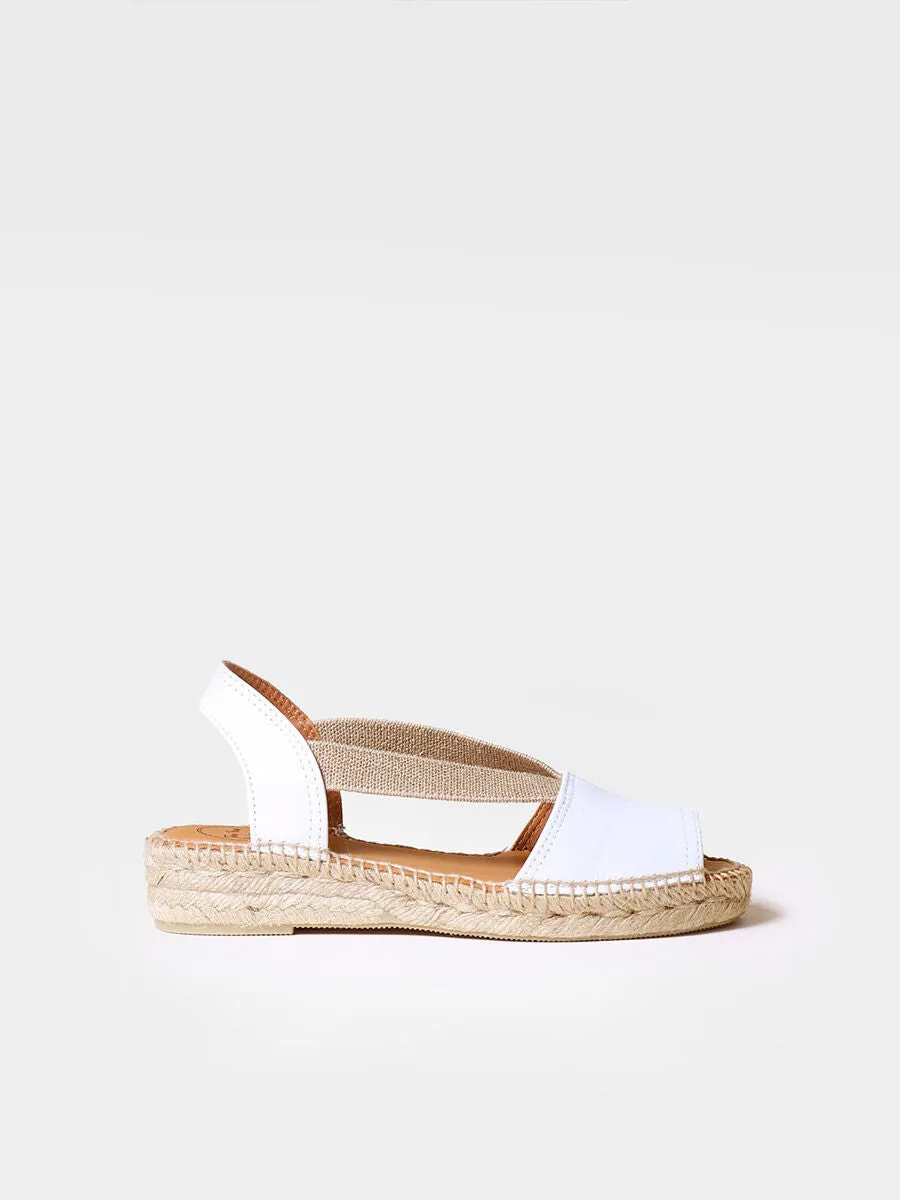 Flat leather sandal with elastics - ETNA