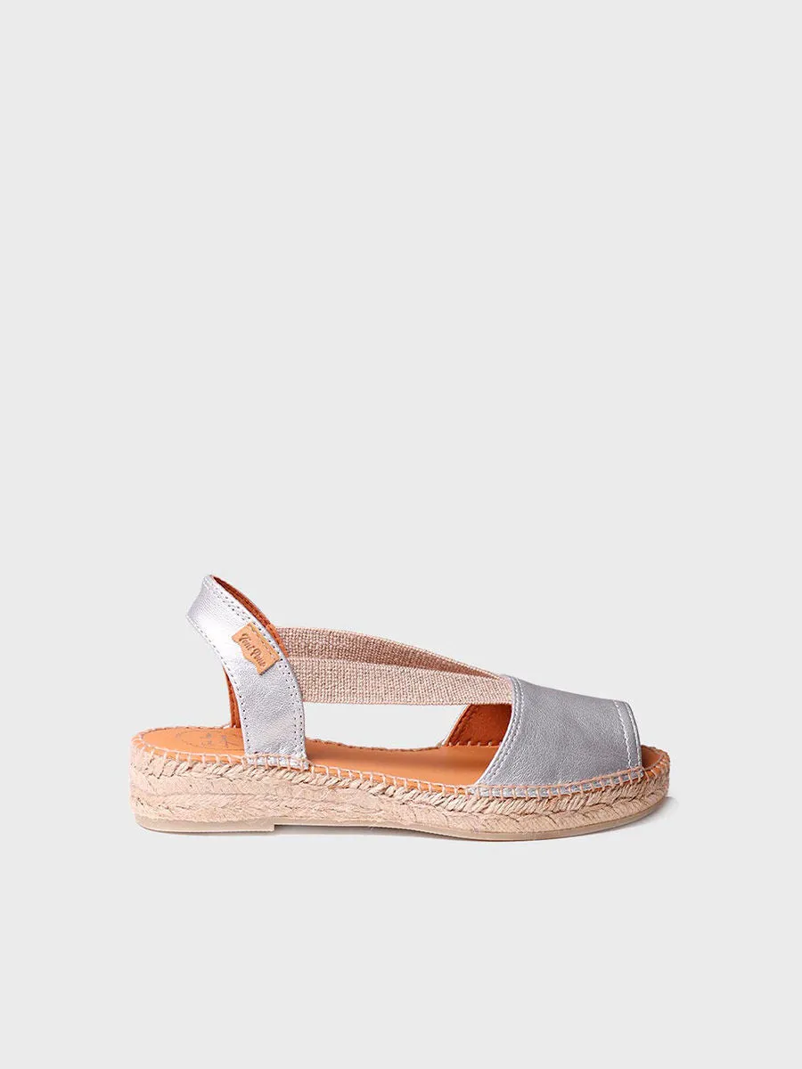 Flat leather sandal with elastics - ETNA