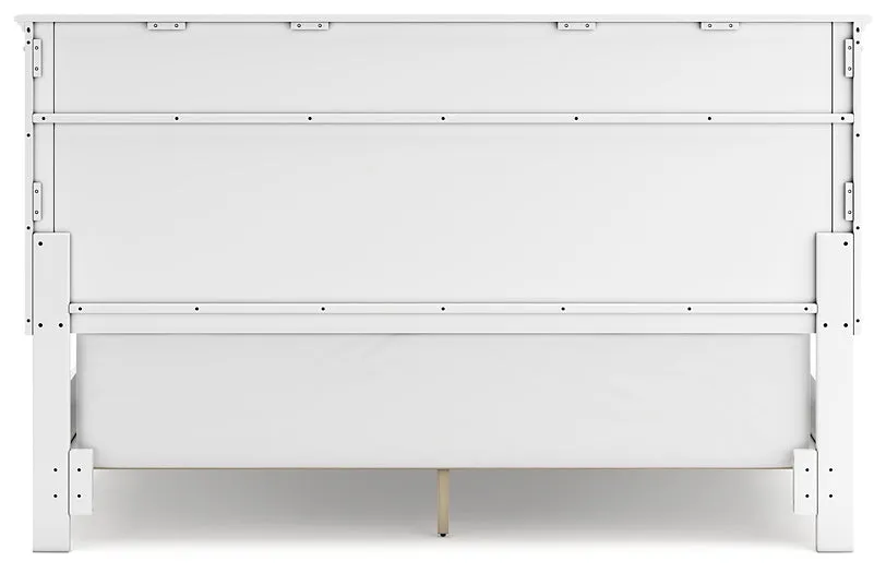 Fortman California King Panel Bed with Mirrored Dresser and Nightstand