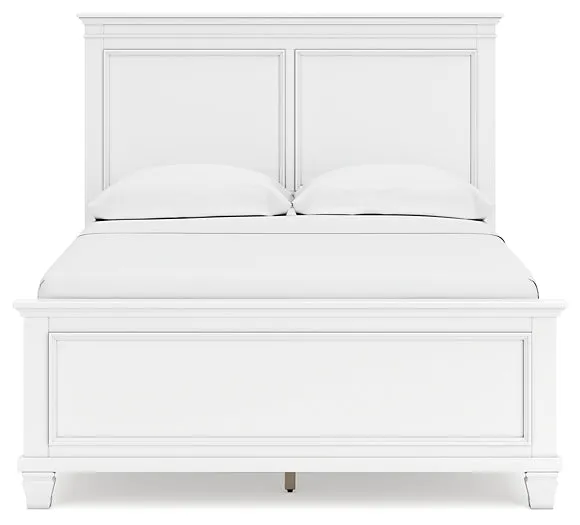 Fortman Full Panel Bed with Mirrored Dresser and Chest