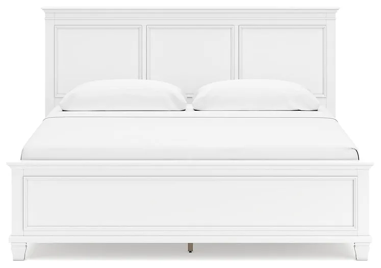 Fortman King Panel Bed with Mirrored Dresser and 2 Nightstands