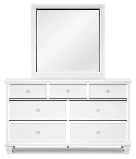 Fortman King Panel Bed with Mirrored Dresser and 2 Nightstands