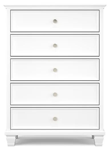 Fortman King Panel Bed with Mirrored Dresser and Chest