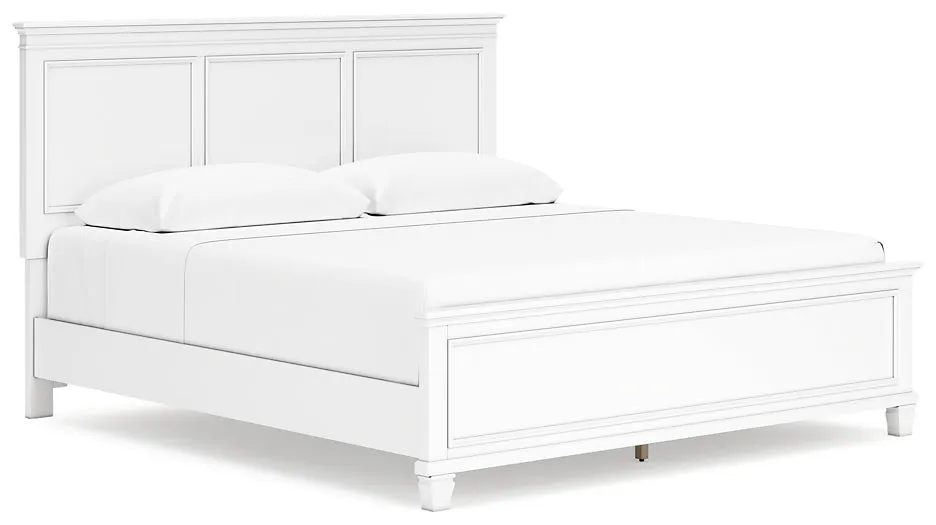Fortman King Panel Bed with Mirrored Dresser and Chest