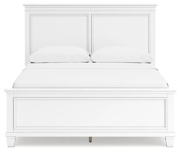 Fortman Queen Panel Bed with Mirrored Dresser and Chest