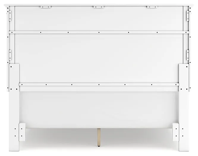 Fortman Queen Panel Bed with Mirrored Dresser and Chest