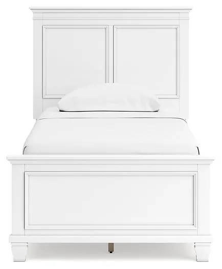 Fortman Twin Panel Bed with Mirrored Dresser