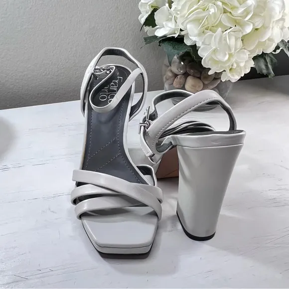 Franco Sarto Damilis Block Heel Dress Sandal, Stone Color, Size 5.5, NWOT
