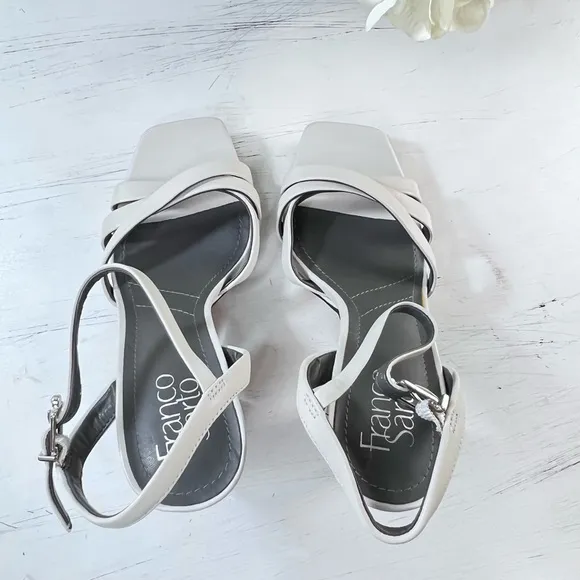 Franco Sarto Damilis Block Heel Dress Sandal, Stone Color, Size 5.5, NWOT