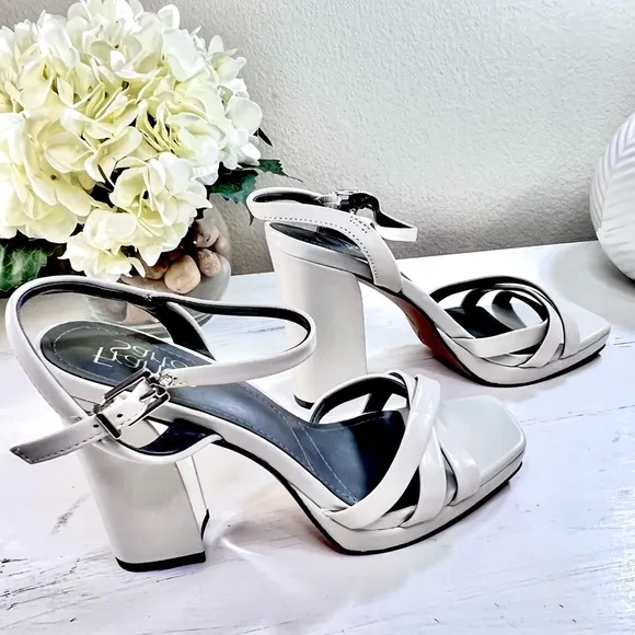 Franco Sarto Damilis Block Heel Dress Sandal, Stone Color, Size 5.5, NWOT