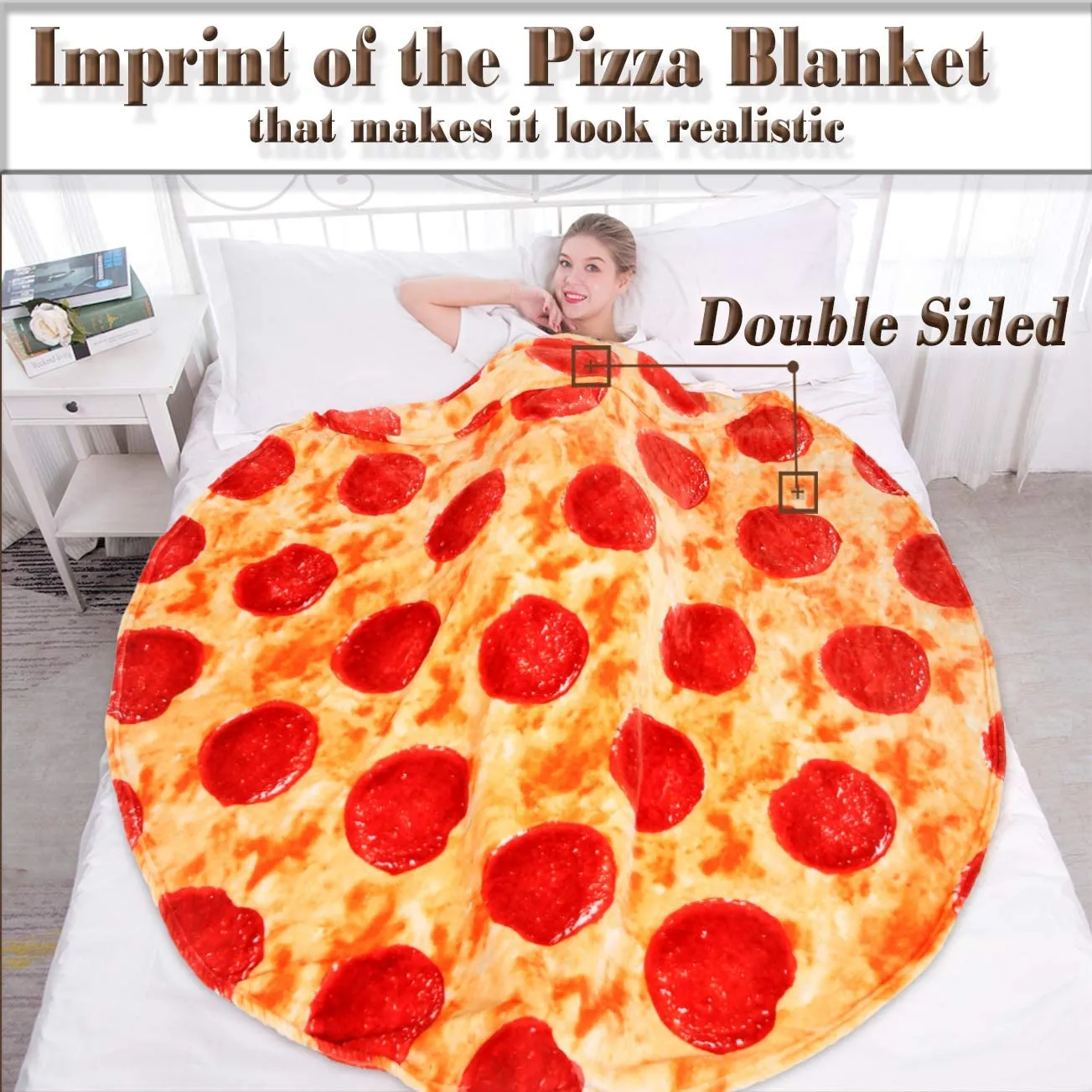 Funny Novelty Big Pizza Blanket
