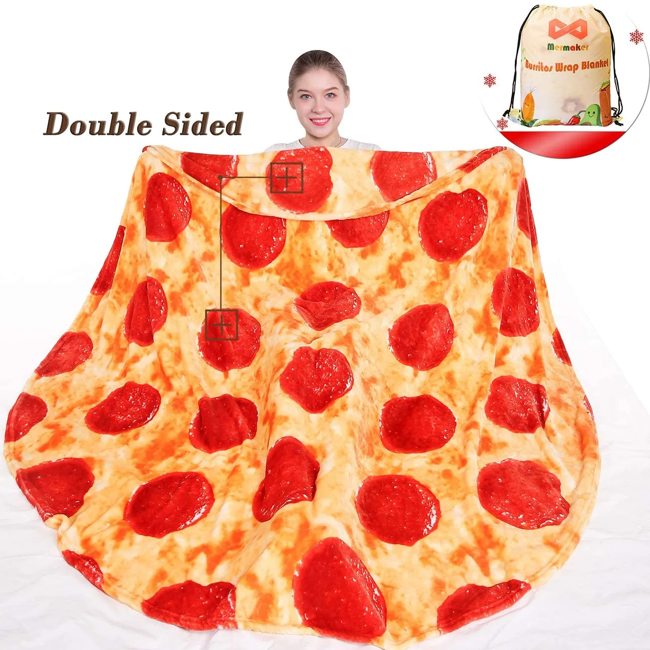 Funny Novelty Big Pizza Blanket