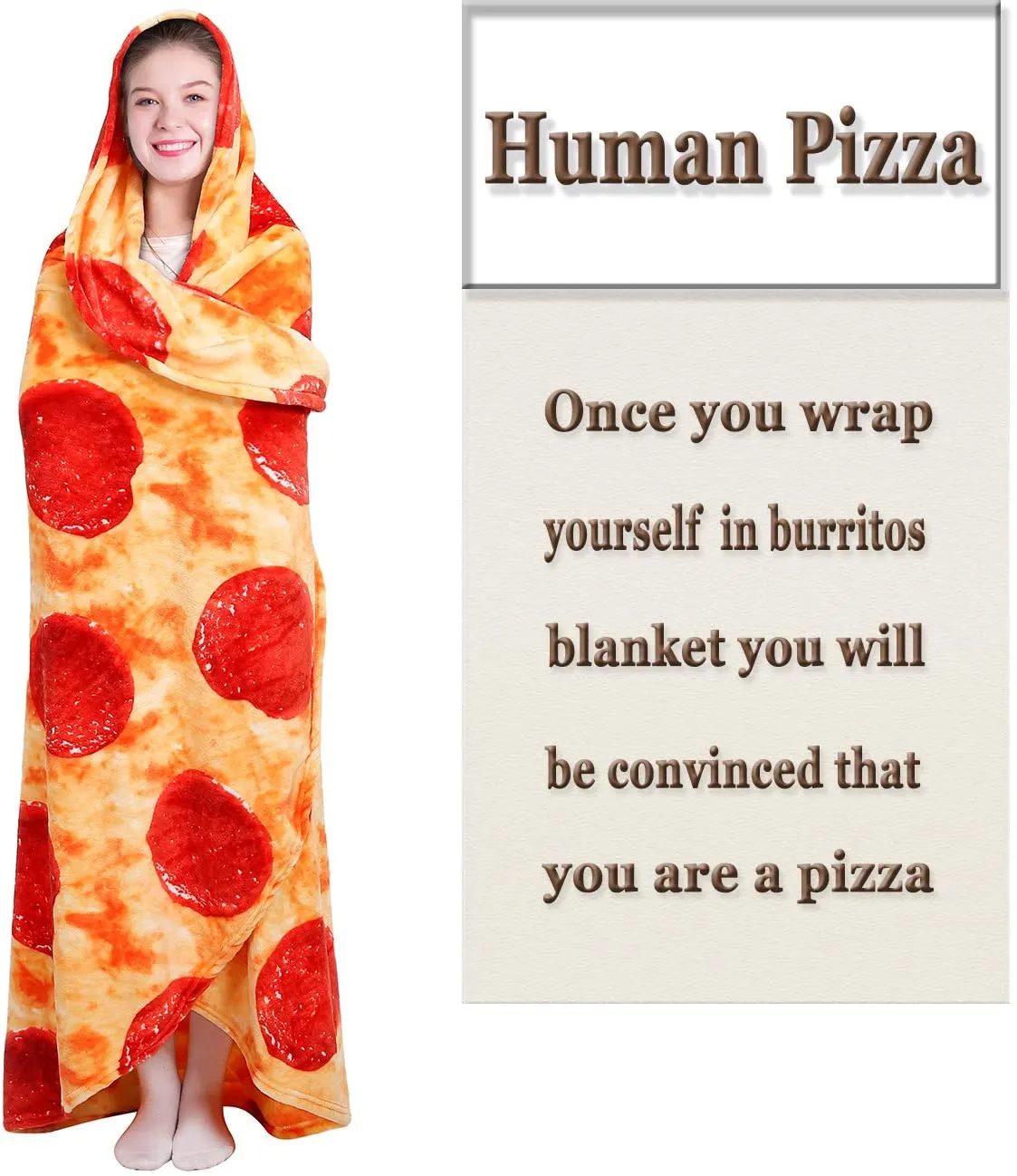 Funny Novelty Big Pizza Blanket