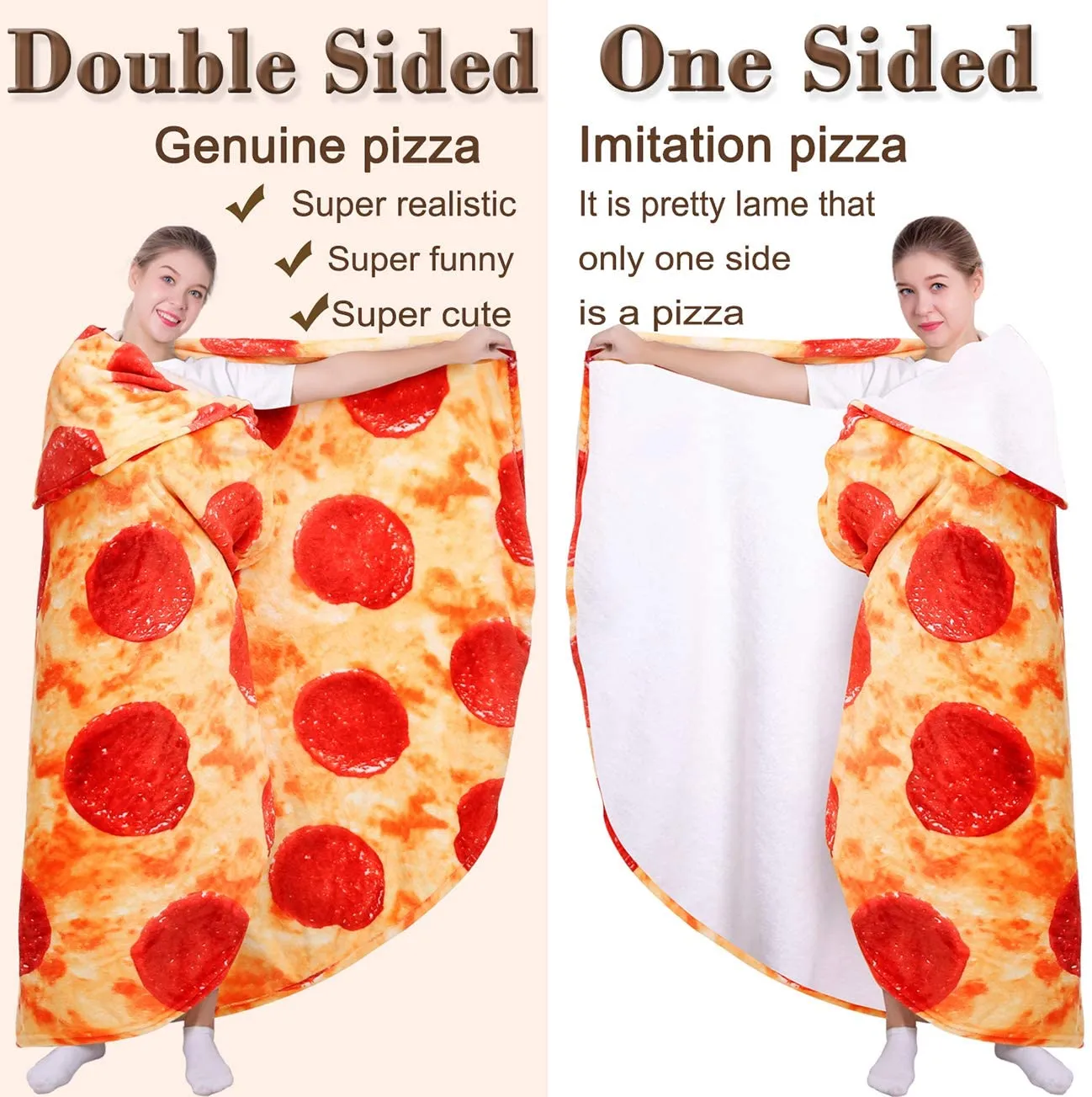 Funny Novelty Big Pizza Blanket