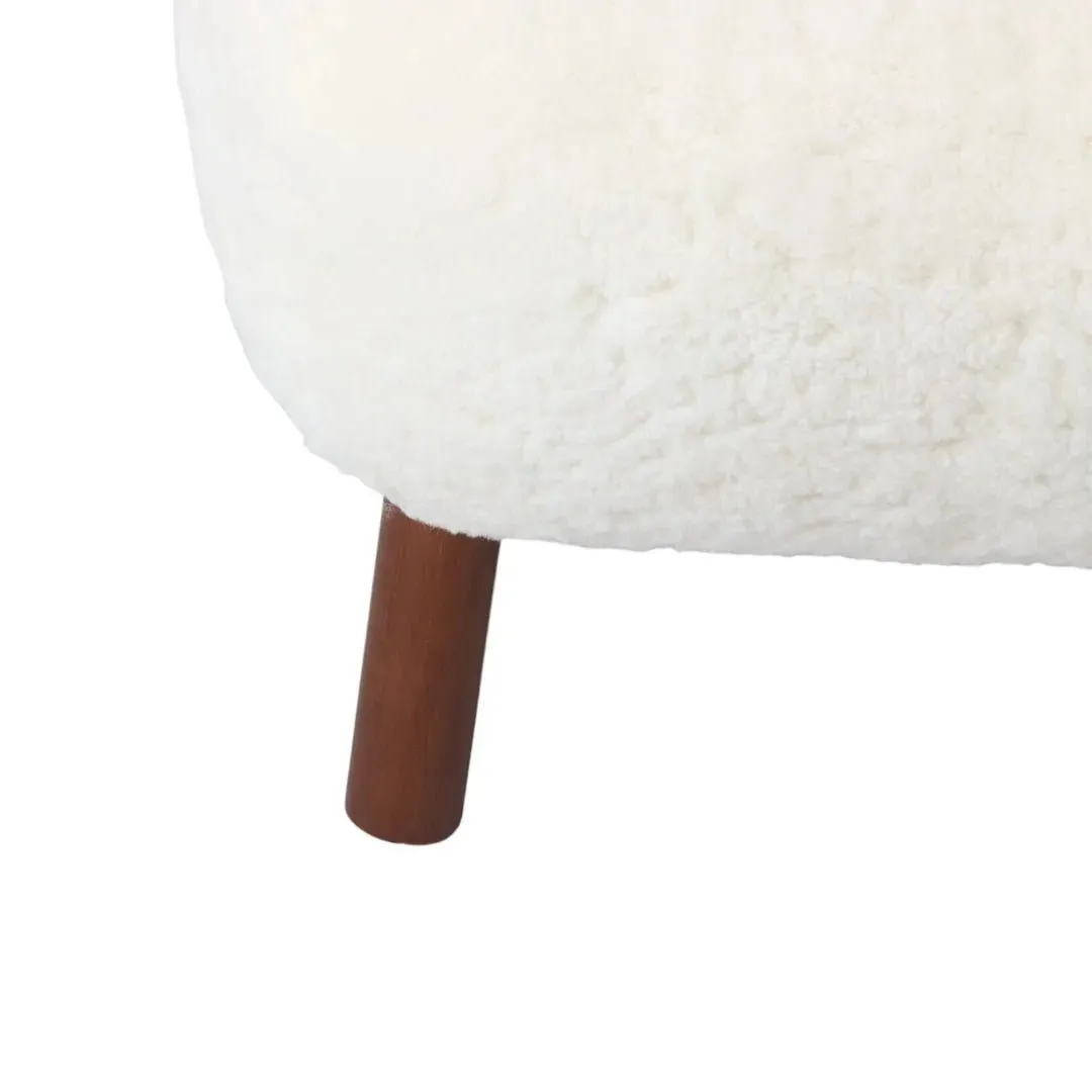 Genuine Sheepskin Ottoman Stool
