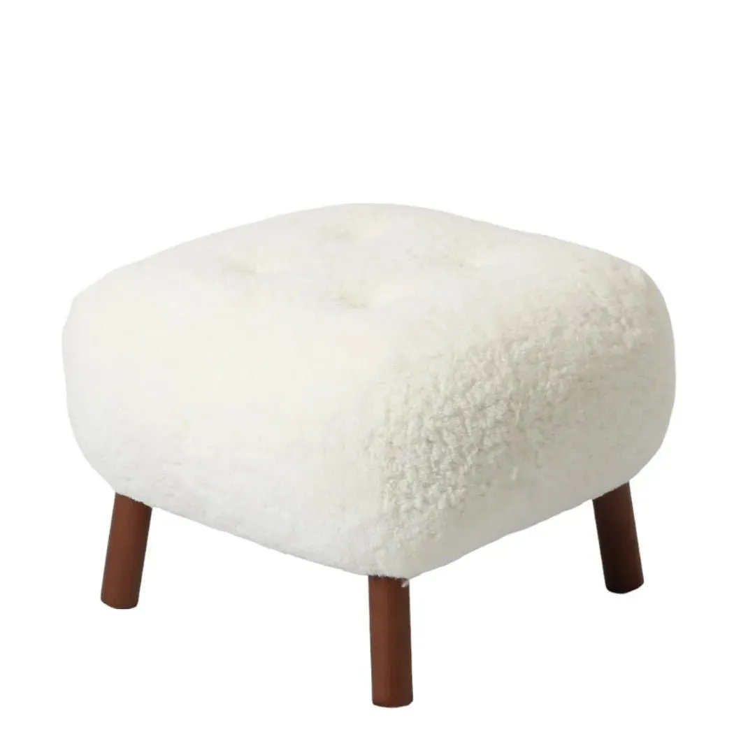 Genuine Sheepskin Ottoman Stool
