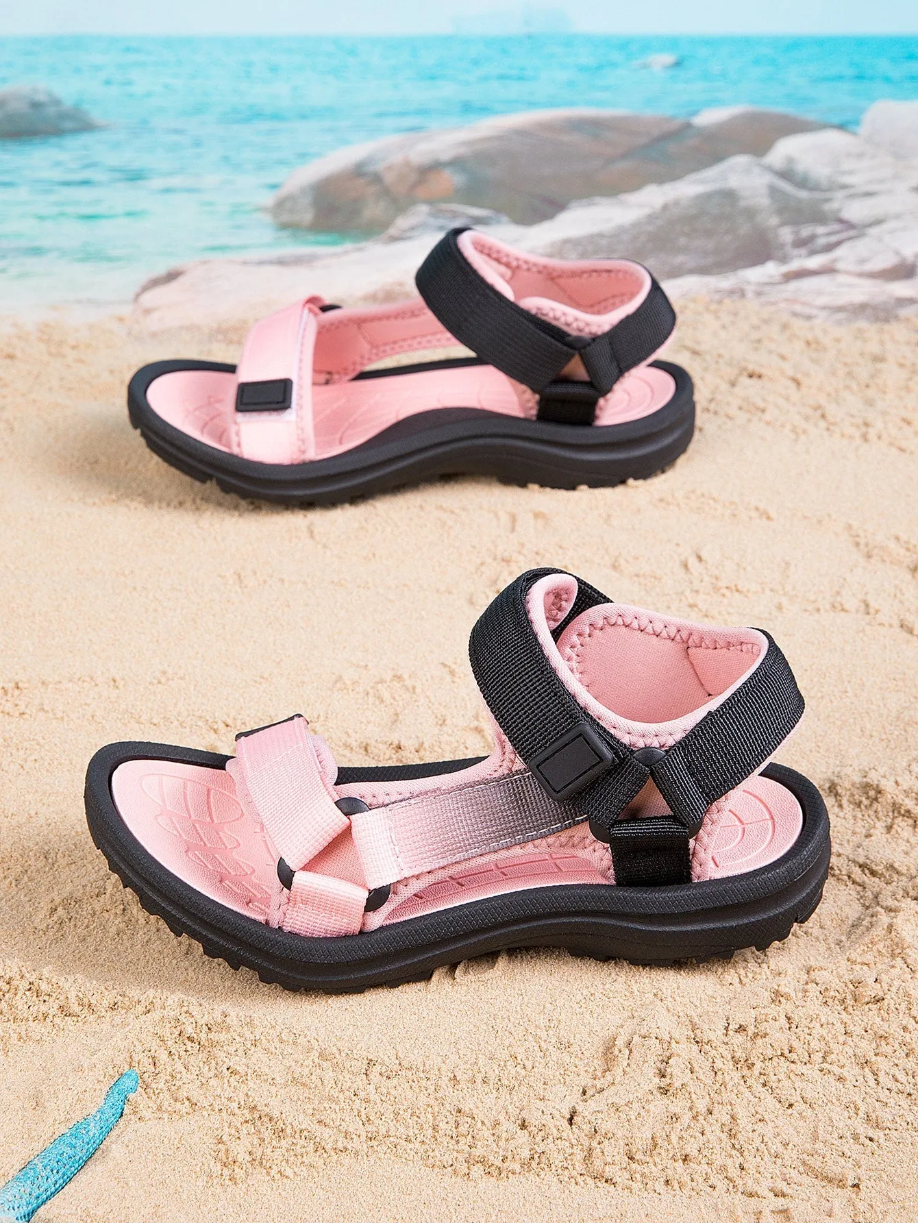 Girls Ombre Hook-and-loop Fastener Sport Sandals- FD
