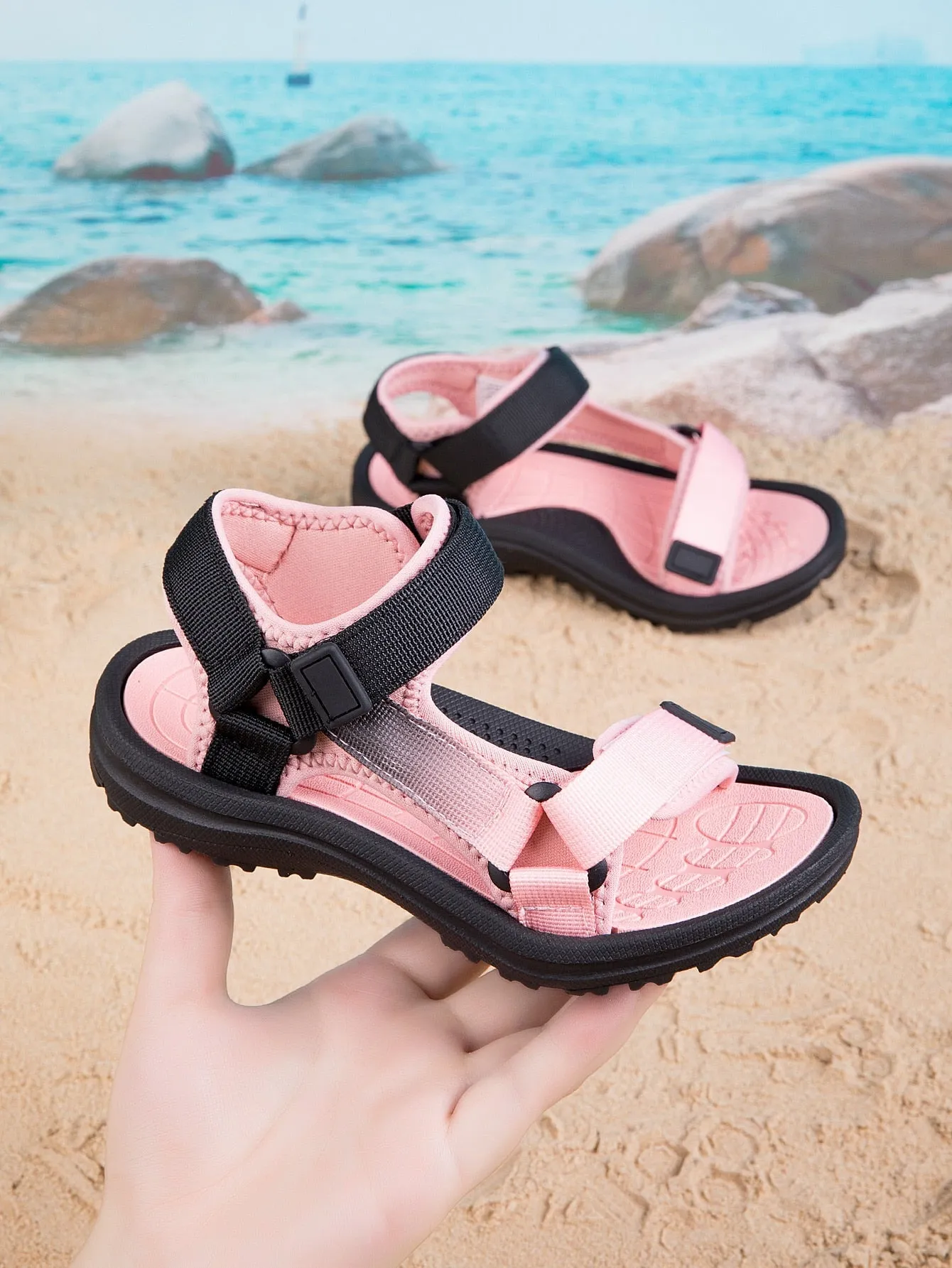 Girls Ombre Hook-and-loop Fastener Sport Sandals- FD