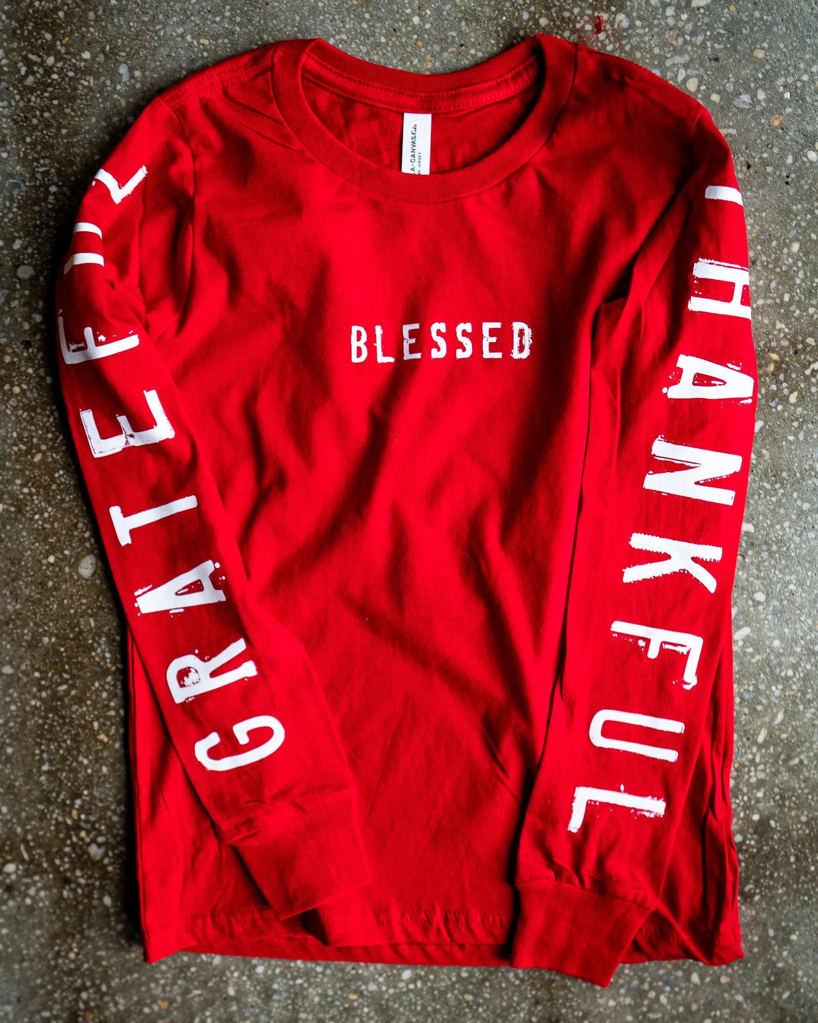 Grateful Thankful Blessed Kids L/S