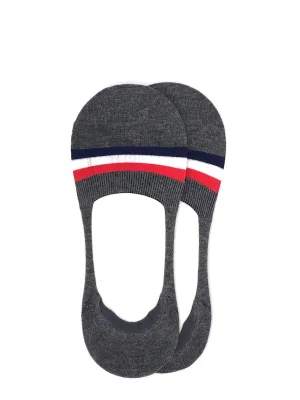 Grosgrain No-Show Socks - Gray