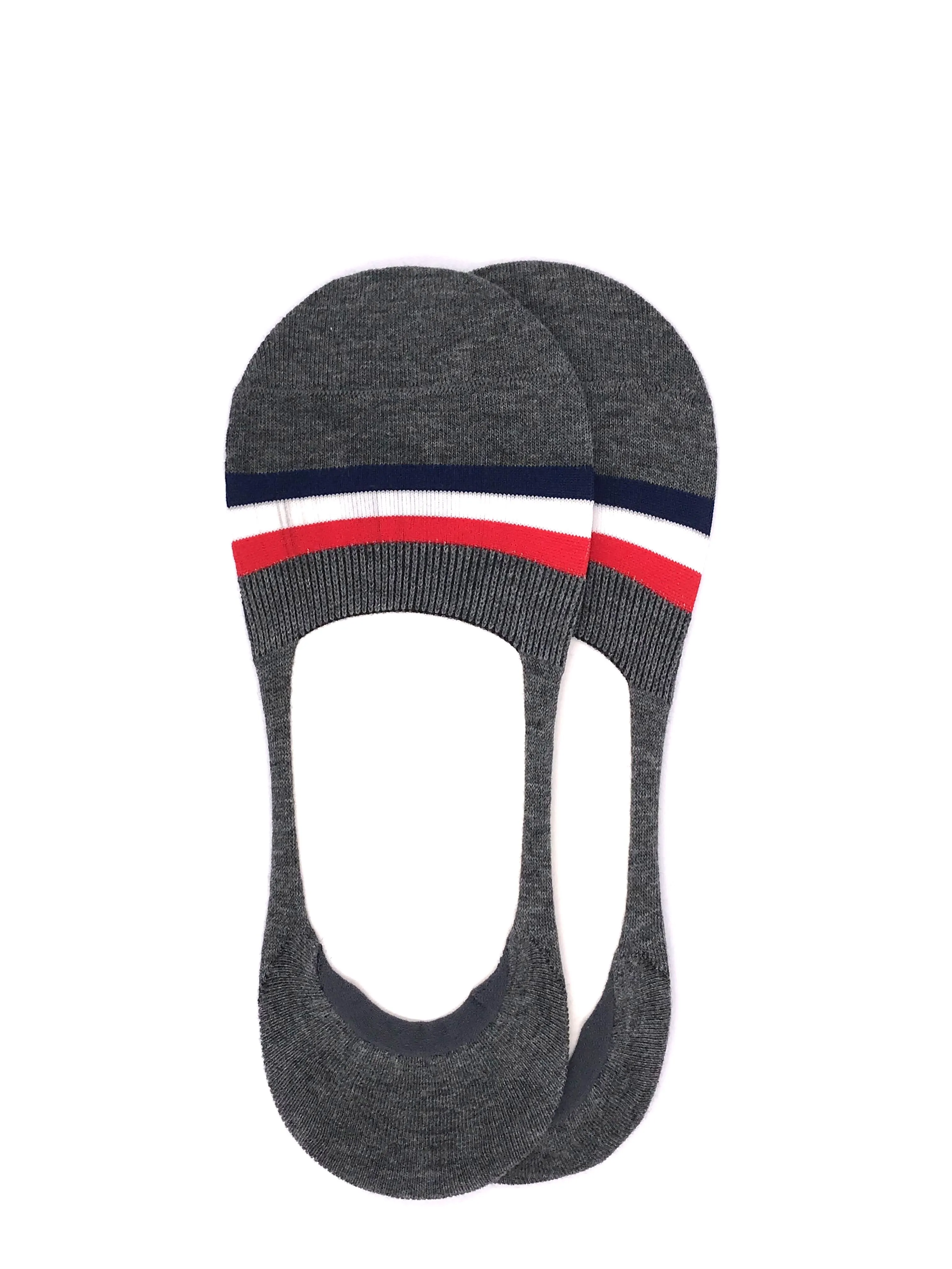Grosgrain No-Show Socks - Gray