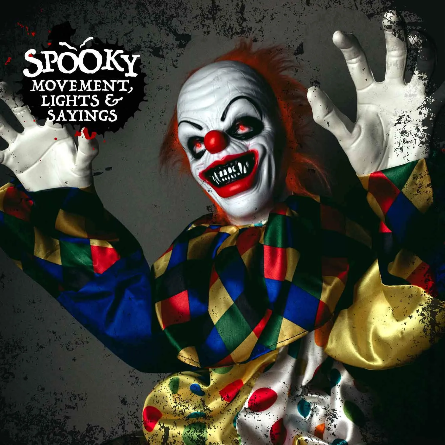 Halloween Animatronics Animated Clown Decoration -Motion Activated
