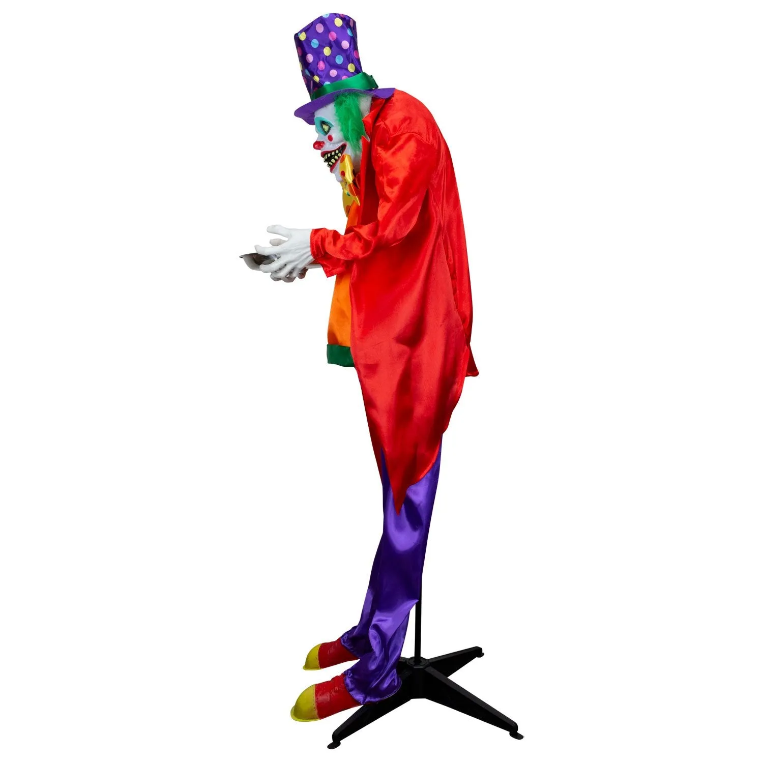 Halloween Animatronics Clown with Candy Dish Prop -Sound Activated