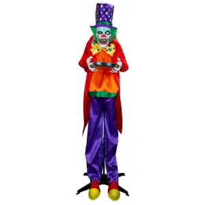Halloween Animatronics Clown with Candy Dish Prop -Sound Activated