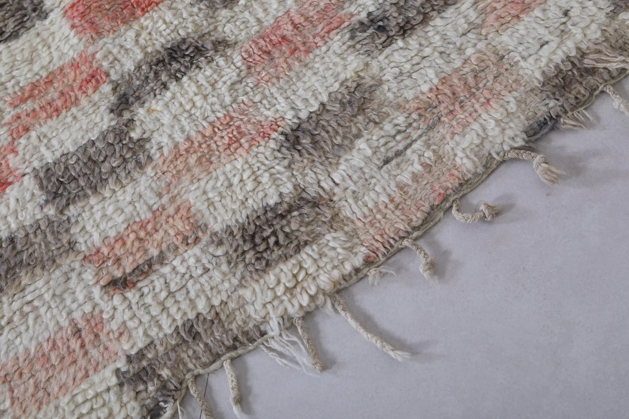 Handwoven Moroccan Rug in Checkered Design – 3.7 x 7.8 ft